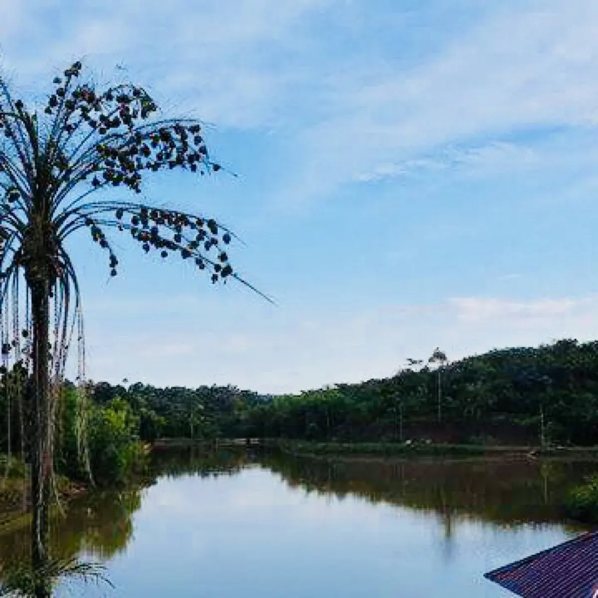 Lac Cemka, ancien site de loisirs au bord d'un lac à Kimwenza, Kinshasa